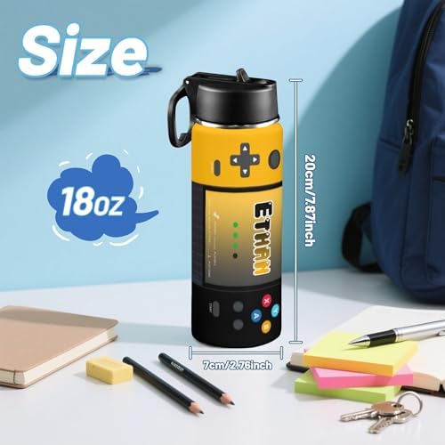 Personalized Game Water Bottle for Boys, 18oz