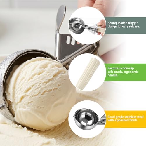 #6 Large Ice Cream Scoop with Trigger, 4.67oz, 18/8 Stainless Steel