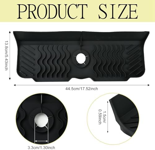 Craftdady 17.5'' Faucet Mat for Kitchen Sink Silicone Sink Splash