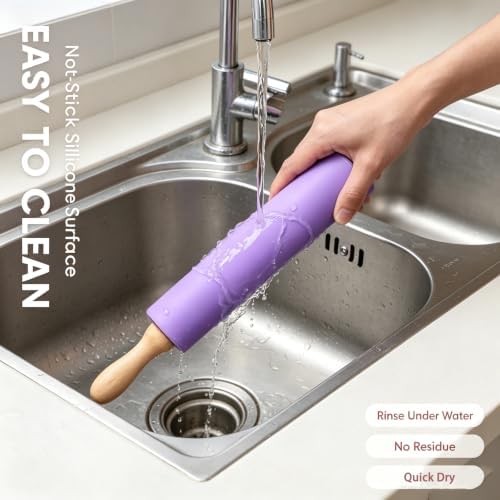 6 Pack Small Rolling Pin for Kids, 12 Inch Non-Stick Food Grade