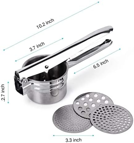 Potato Ricer Stainless Steel Masher, Large Capacity 15oz Potato Masher
