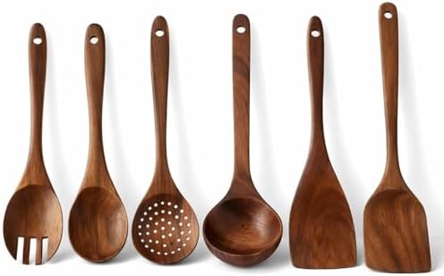 6-Piece Teak Wood Kitchen Utensil Set