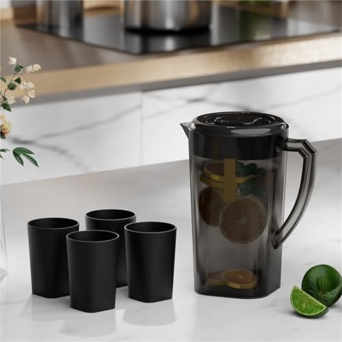 Glass Pitcher with Lid High Capacity Plastic Water Jug Pitcher