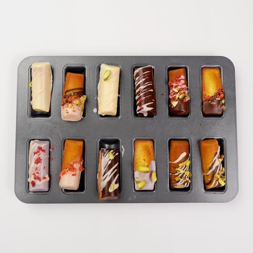 12 Cup Financier Cake Baking Pan Mini Banana Bread Loaf Cream Canoe