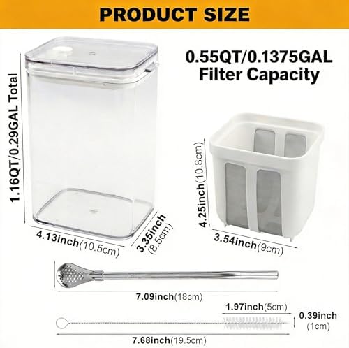Greek Yogurt Strainer, 1.16Quarts Fine Mesh Strainer with Bag & Lid