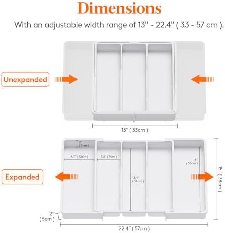 Lifewit Utensil Organizer for Kitchen Drawers, Expandable Cooking