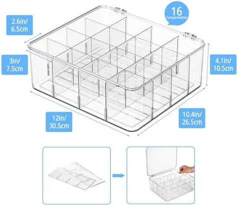 Tea Bags Organizer With Lid: Clear Tea Box For Tea Organizers And