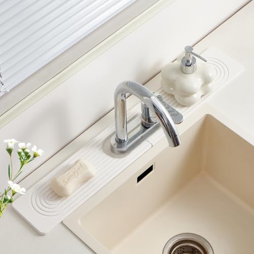 Stone Faucet Mat for Kitchen Sink, Oval Hole