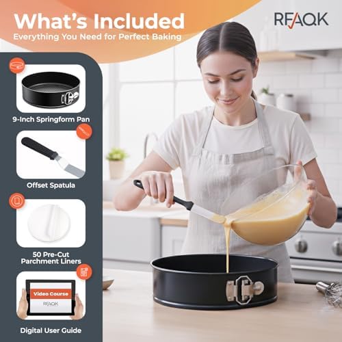 RFAQK 9 Inch Springform Pan Nonstick Leakproof - Spring Form Pan for