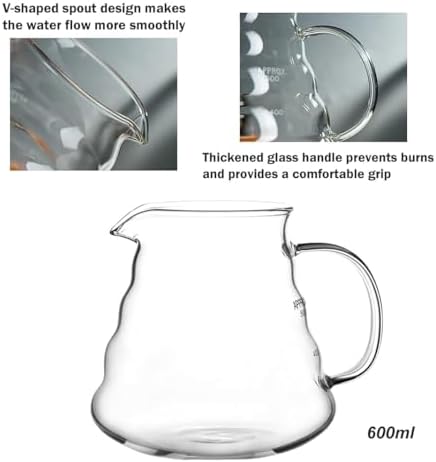 Pour Over Coffee Maker Set, Includes Glass Coffee Dripper, Metal