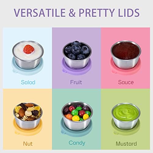 Salad Dressing Container To Go, 6x1.6oz Dressing Sauce Containers for