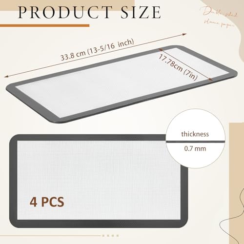 4 Pcs Silicone Baking Mats Bulk Compatible with Harvest Right Freeze