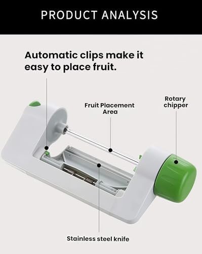 Handheld Vegetable and Fruit Slicer, White and Green