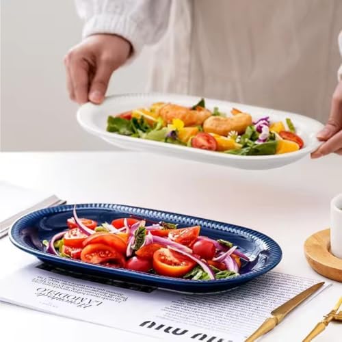 9" Oval Porcelain Serving Plates, Oven Safe Party Serving Trays and