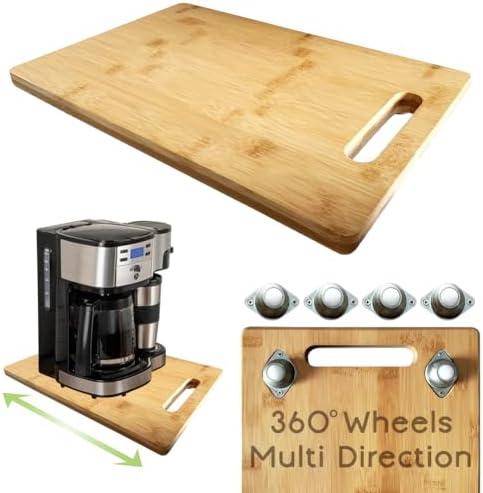 Coffee Maker Slider for Countertop, Bamboo