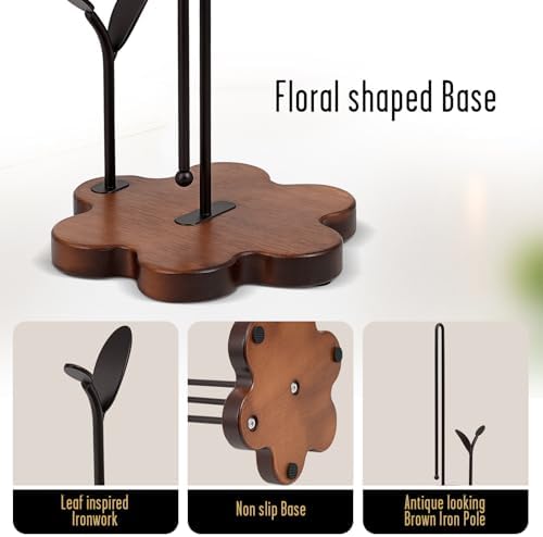 Wooden Paper Towel Holder, Countertop, Antique Brown