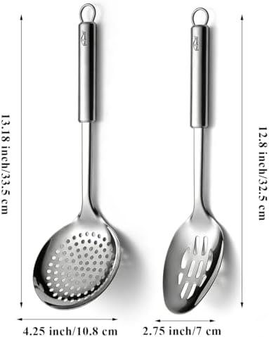 Berglander Kitchen Skimmer Slotted Spoons for Straining 2 pcs 13"