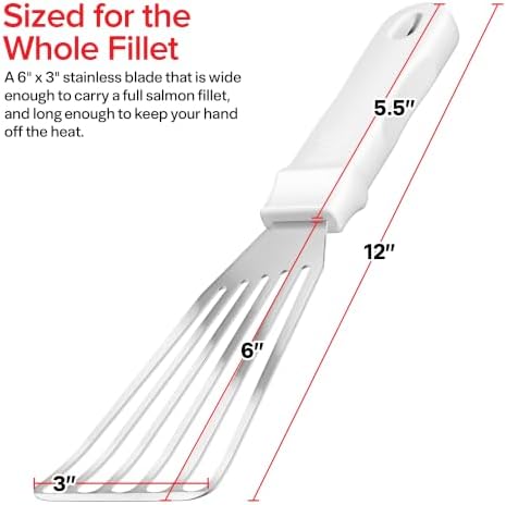 Stock Your Home Fish Spatula, 6"x 3" Blade Stainless Steel Slotted