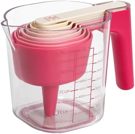 Paris Hilton 9-Piece Measuring Set, Durable Plastic Measuring Cups and