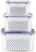 3Pack Fridge Food Storage Containers with Strainer