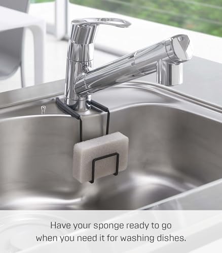 YAMAZAKI Home Tower Faucet-Hanging Sponge Holder, Steel
