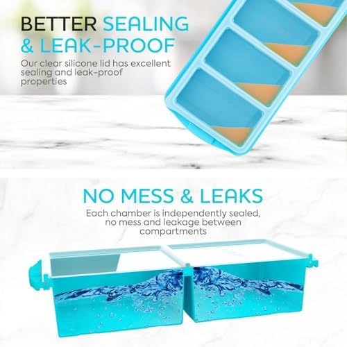 Silicone Freezer Tray With Lid-Soup Freezer Container molds-Large Ice