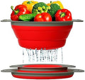 Comfify Red Collapsible Silicone Strainer Set of 2 – 1.25" Flat