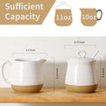 Hasense Ceramic Sugar and Creamer Set & Honey Jar with Dipper, 3 PCS