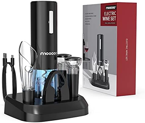 Moocoo Electric Wine Opener with Charging Base, Cordless Electric Wine