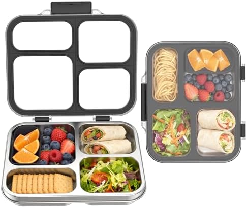 Stainless Steel Bento Box for Kids with Silicone Container, 4