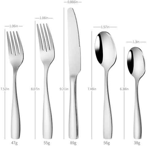 18/10 Stainless Steel Flatware Set for 8, 40 Pieces Heavy Silverware Set
