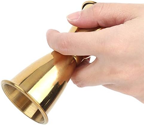 Fdit Cocktail Jigger, 2Pcs Gold Stainless Steel Double Head Cup ((gold