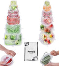 Pack 12 Silicone Stretch Lids | BPA-Free Stretchable Round and Square