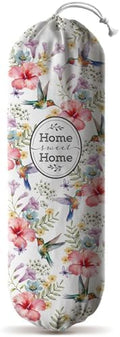 Hglian Hummingbird and Flower Plastic Bag Holder Storage Organizer