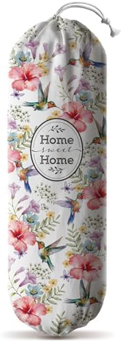 Hglian Hummingbird and Flower Plastic Bag Holder Storage Organizer