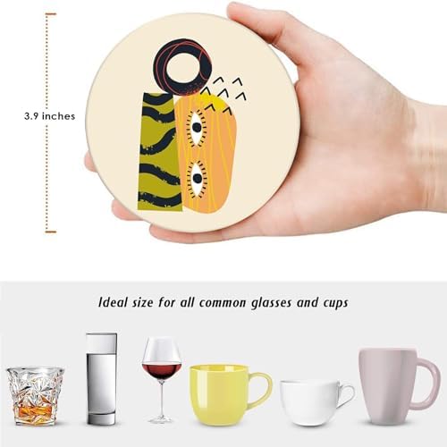 Britimes Coasters for Drinks, Set of 6, Ceramic Stone, Colorful