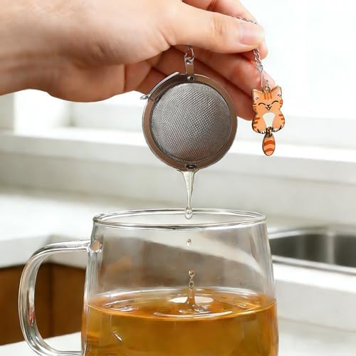 Cat Tea Infusers for Loose Leaf Tea, 2PCS Stainless Steel Tea Strainer