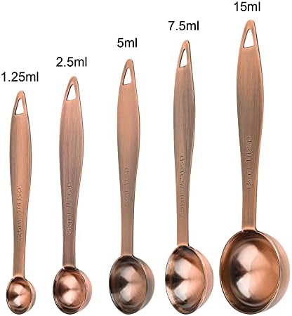 Copper Measuring Cups and Spoons Set 12 Stainless Steel Measure