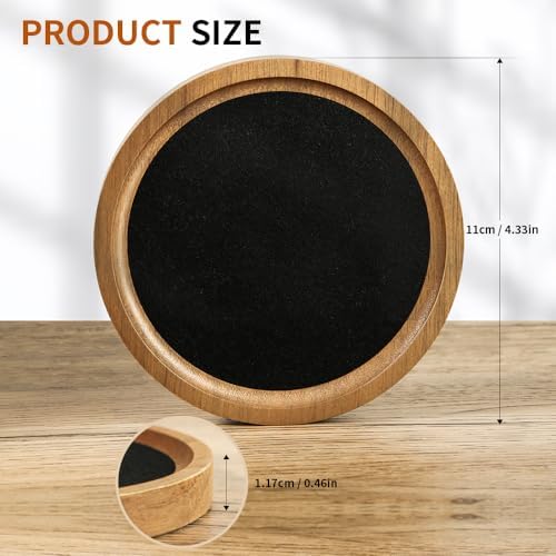 Wood Coasters for Drinks Absorbent with Holder, HALE OTEIR 3.93 Inch