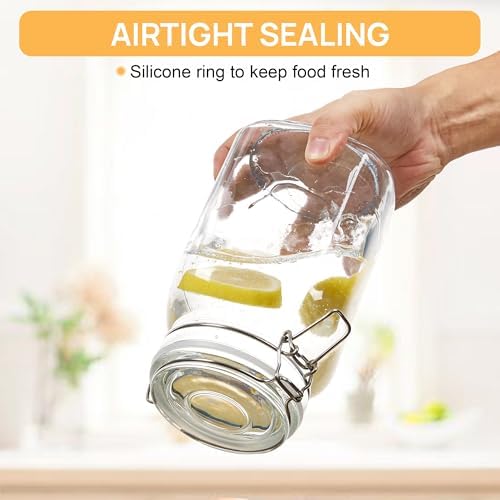 CHEFSTORY 50oz Glass Food Storage Jars, 3 Pack