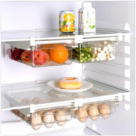 Refrigerator Pull Out Bin,Snap On Drawer Fridge Mate,Fridge Storage