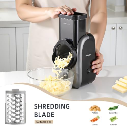 Electric Cheese Grater, 4 Interchangeable Drum Blades