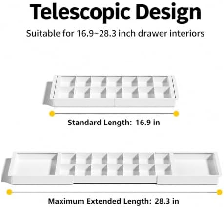 Large Expandable Drawer Organizer Tray, Adjustable Desk Drawer