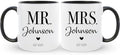 Personalized Mr & Mrs Coffee Mug Set | Customized Couple Gift Set for