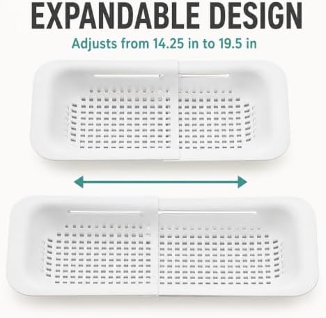 Expandable Over-the-Sink Colander Strainer Basket 14.25 to 19.5 Inch
