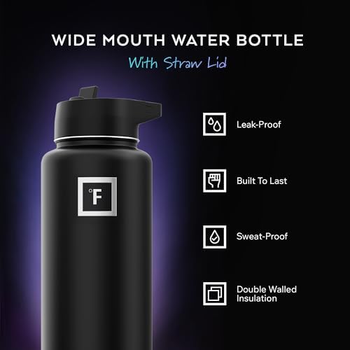 IRON °FLASK 32 oz Wide Mouth Water Bottle with Straw