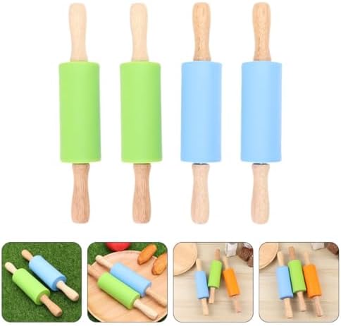 4pcs Silicone Rolling Pin Set for Boy Girl Baking Class Kitchen Use