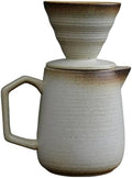 Beige Ceramic Pour Over Coffee Pot Set, 20 fl oz / 620 mL
