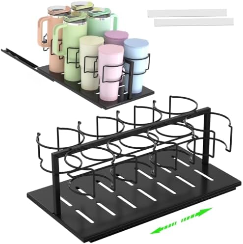 DTUQYX Stanley 40 oz Cup Organizer for Cabinet, Pull Out Water Bottle