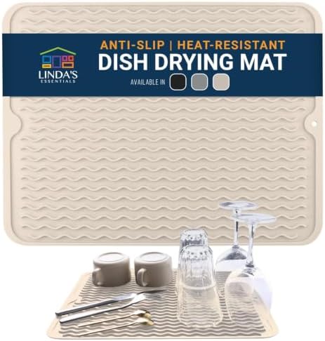 Silicone Dish Drying Mat for Kitchen Counter - Multi-Use 16 x 12 Inch